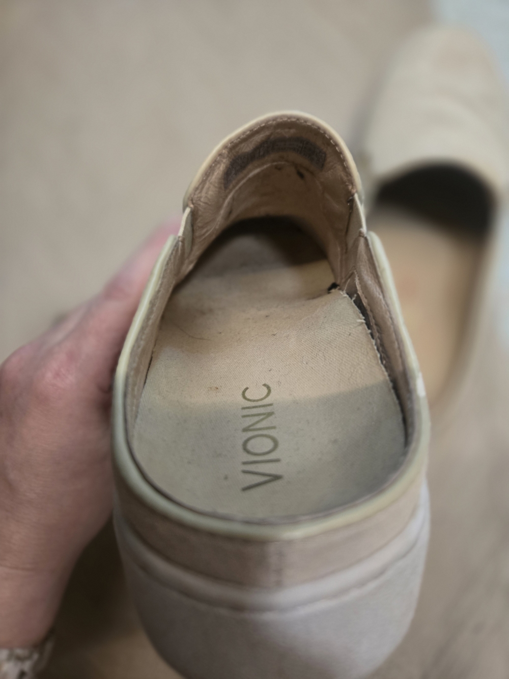 Vionic Slip-On Suede Mule Sneakers in Shimmery Beige 7 - Picture 6 of 10